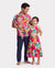 Daddy & Daughter Colorful Outfits Sleeveless Strap Top and Skirt Co-ord Set & Shirt Sets Summer Vacation Clothe for Beach, Photoshoots, Travel Hot Pink