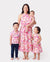 Mommy & me Outfits Set Tropical Flora Print Short-sleeve Collar Shirt or Halter Belted Dress for Summer Vacation Beige