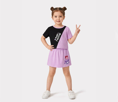 NEON Pop Toddler Girl Skort Set Purple