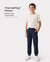 Pantalon de jogging doublé polaire pour enfants, avec imprimé réfléchissant et poches. Pantalon de survêtement chaud, respirant et évacuant l'humidité, pour garçons et filles, bleu foncé.