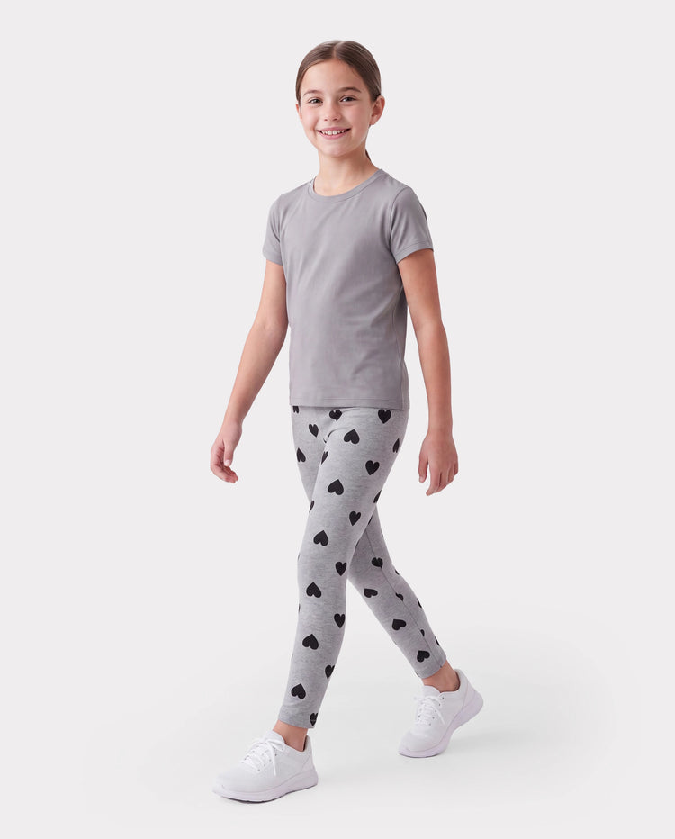 Toddler/Kid Girl Elasticized Leggings Flecked Grey