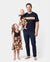 Daddy & Daughter Set Floral Sleeveless Strappy Dress or Colorblock Short-sleeve T-shirt Black