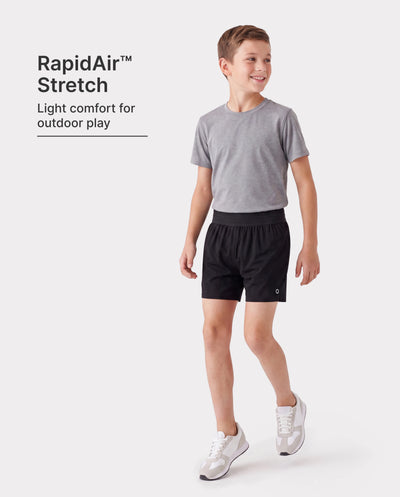PatPat Lightflow Activewear Kid Boy athletic ultra light quick dry shorts Black