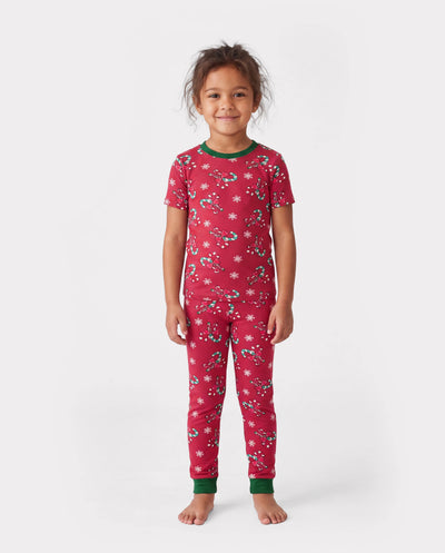 Toddler / Kids Christmas / Halloween Pajamas 3-Piece Bamboo Pajama Set 2-in-1 Look for 4 Seasons (Snug-Fitting) Green
