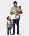 Daddy and Me Family Matching Tropical Floral Print Short-sleeve Top or Camisole Dress Set Multi-color