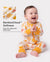 Bamboo Baby Boy/Girl Cartoon-bedruckter 2-Wege-Reißverschluss-Strampler Anti-Rutsch Langarm-Footie Blassgelb