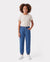 Kids Elastic Waist Denim Pants Soft Stretch Comfortable Everyday Jeans with Pockets Blue