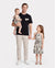 Daddy & Daughter Paisley Print Outfits Sleeveless Spaghetti Strap Dress & Cotton T-Shirt for Mom, Dad, & Kids Perfect for Family Outings & Photos Black