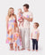 Family Matching Outfits Set Colorblock Sleeveless Strappy Dress or Short-sleeve T-shirt Multi-color