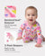 Pack de 3 calcetines de bambú para bebé niño/niña, con estampado de arcoíris y cremallera bidireccional, antideslizantes, de manga larga, color rosa