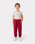 Pantalones casuales con bolsillos sólidos para bebé/niño pequeño, color rojo