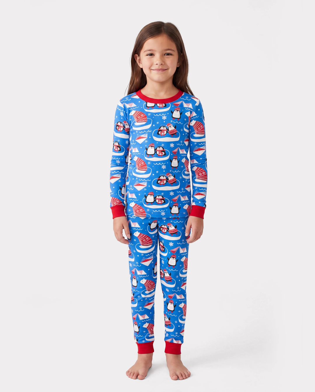 Christmas / Halloween Pajamas 2-piece Bamboo Pajamas Set With Playful Print for Toddler / Kids ( Snug-Fitting) Light Blue