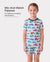 Kleinkind / Kinder Weihnachten / Halloween Pyjama 3-teiliges Bambus Pyjama Set 2-in-1 Look für 4 Jahreszeiten (eng anliegend) hellblau