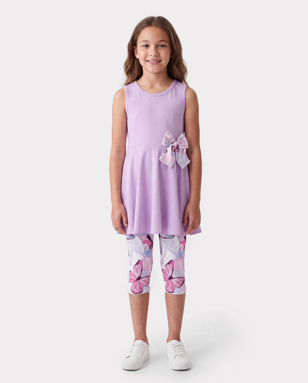 Toddler/Kid Girl 2pcs Tunie Top and Leggings Set Purple
