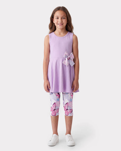 Toddler/Kid Girl 2pcs Tunie Top and Leggings Set Purple