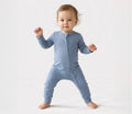 Bamboo Baby Boy/Girl Zip-Up Pajamas Bluish Grey
