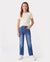 Kids Pull On Elastic Waist Denim Jeans Soft Stretch Comfortable Everyday Pants with Pockets Blue