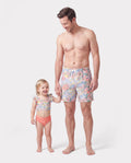 Daddy & Daughter Floral Swimwear Bikini Set for Mom & Daughter Floral Board Shorts for Dad & Son, Cute Beach Outfits for Vacation & Pool Days Multi-color