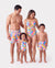 Family Matching Seashell & Starfish Print Swimsuits Ruched One-Piece & Swim Trunks Set Multi-color