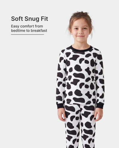 Pyjama de Noël/Halloween 2 pièces avec imprimé enfantin pour tout-petits/enfants (ajustement serré) Noir