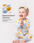 Bamboo Baby Boy/Girl Animal Printed 2-Way Zipper Anti Slip Long-sleeve Footie with/without Hairband Light Blue