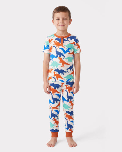 Toddler / Kids Christmas / Halloween PJS for Boys 3-Piece Bamboo Pajama Set 2-in-1 Look for 4 Seasons (Snug-Fitting) Apricot