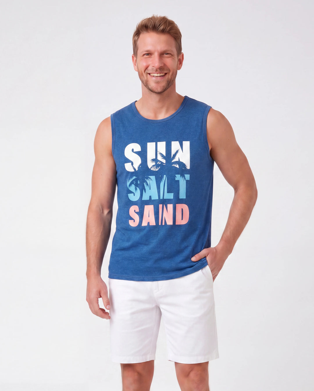 Daddy & Son Sets Blue Tank Top Blue