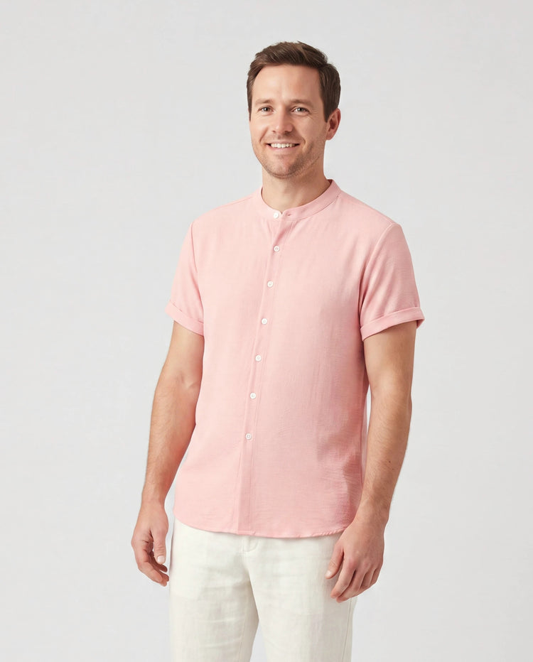 Conjuntos rosas para papá e hijo, camisas de color sólido para papá e hijo, perfectas para salidas familiares y fotos de verano