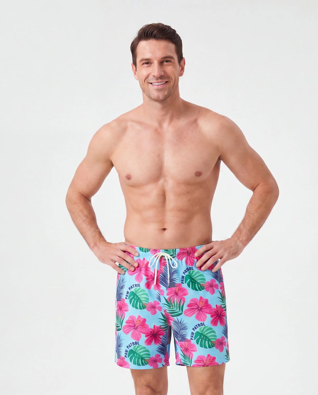 PAW Patrol Daddy & Daughter Large Flower All-over Print Swimsuit Roseo