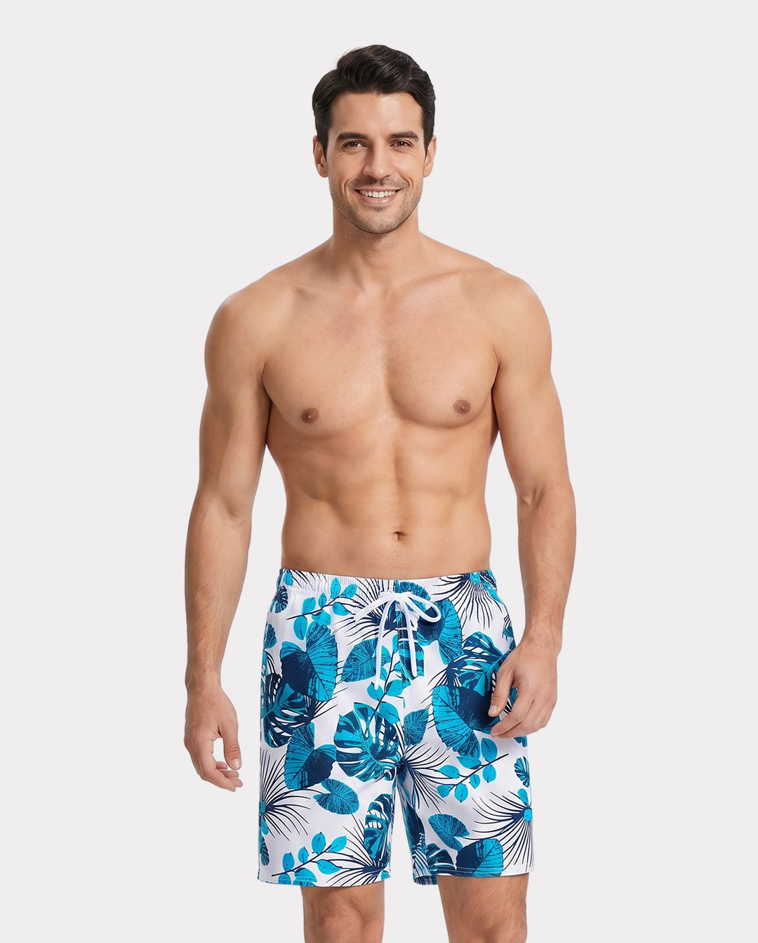 Ensembles papa et fille Maillots de bain short à cordon ou maillot une-pièce dos en dentelle découpée BLEU BLANC