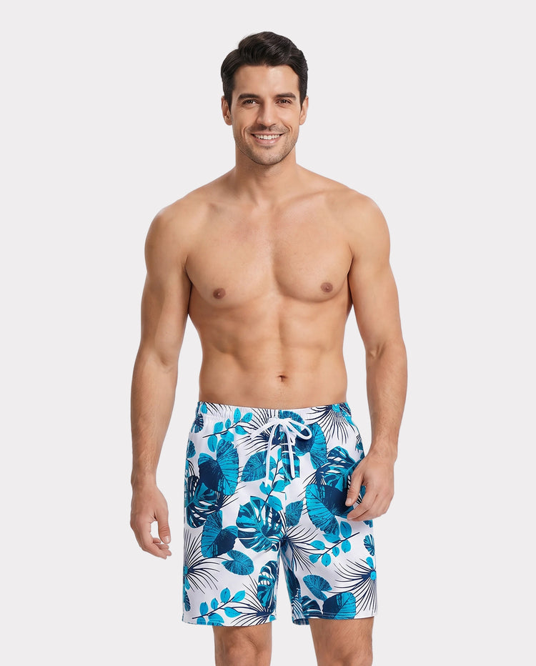 Daddy & Son Drawstring Swim Trunks or Cut Out Lace UP Back One-Piece Swimsuit BLUEWHITE