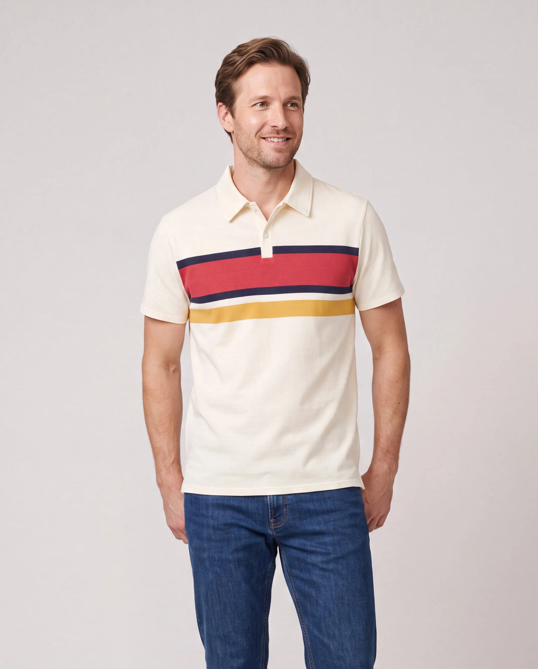 Daddy & Son Casual Outfit Colorblock Polo Collar T-shirt or Floral Print Flutter Sleeveless Dress Set Orange red