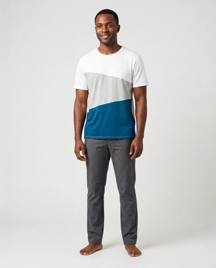 Ensembles de T-shirts à manches courtes colorblock Daddy & Son Azur