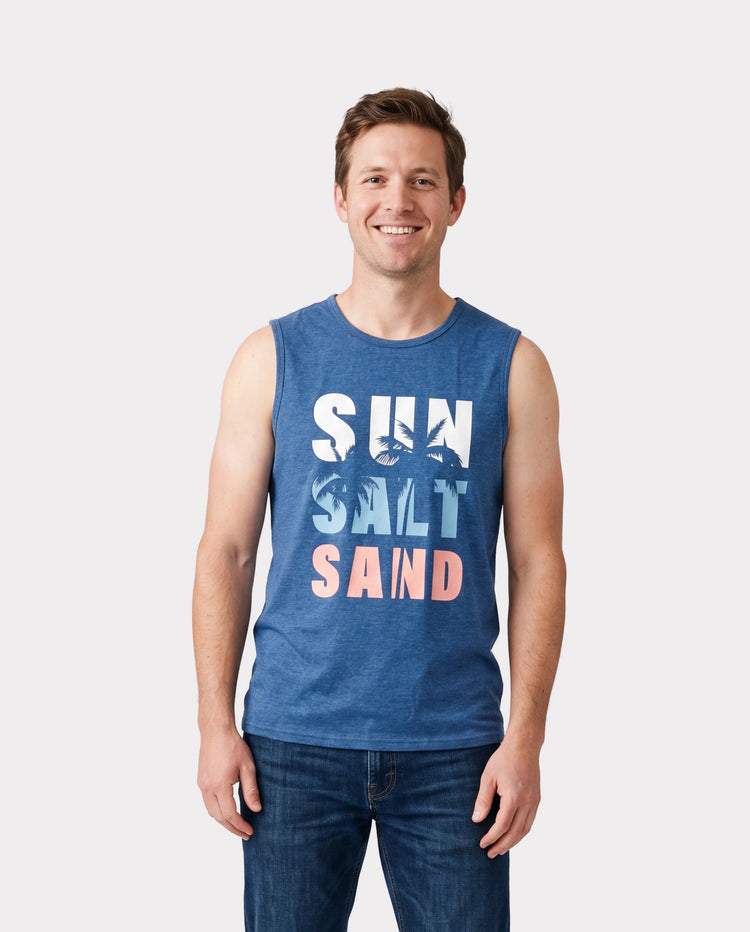 Daddy & Daughter Sets Blue Tank Top or Flowy A-Line Tank Dress with Pockets Blue