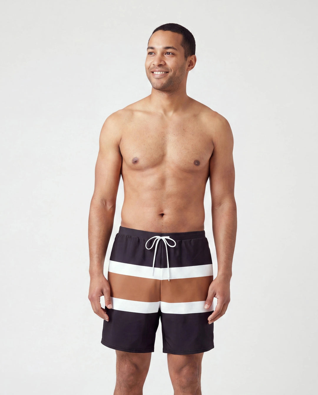 Daddy & Sohn Colorblock-Badeanzüge Gestreifter Bikini & Badehose Set Colorblock