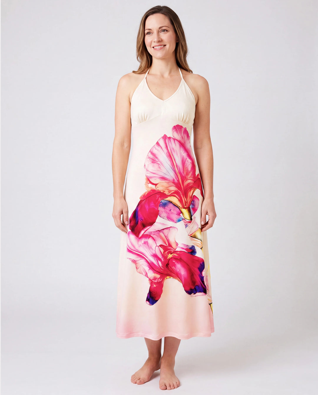 Family Matching Casual Outfit Floral Print T-shirt or Halter Dress Summer Set for Vacation  Apricot
