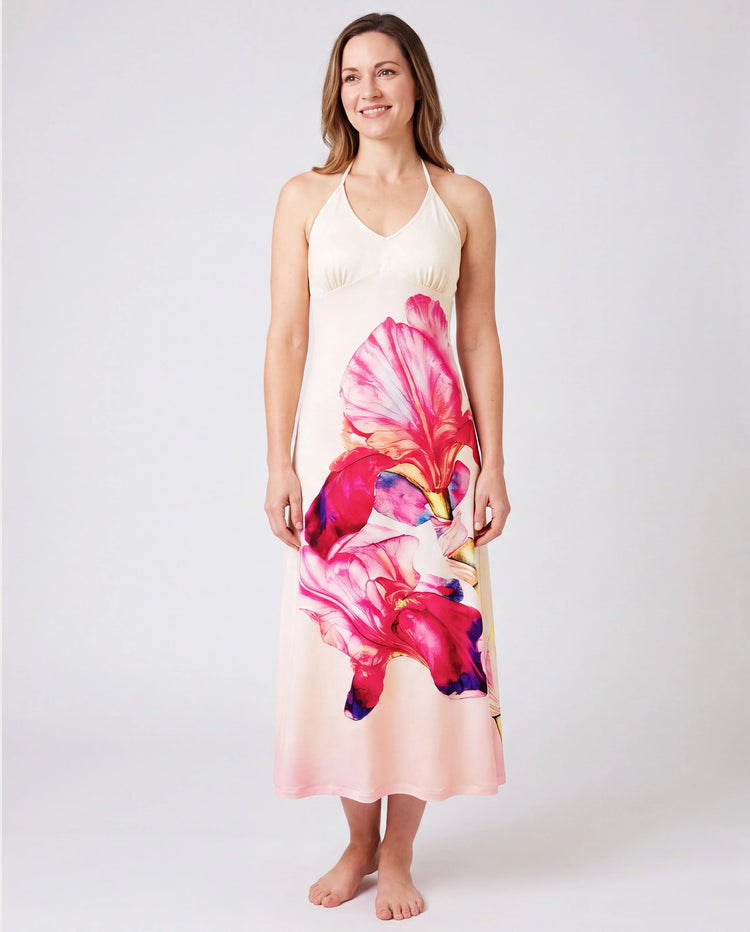 Family Matching Casual Outfit Floral Print T-shirt or Halter Dress Summer Set for Vacation  Apricot