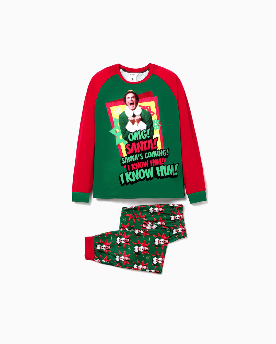 Ensemble pyjama de Noël assorti avec personnages ELF et chaussettes de Noël