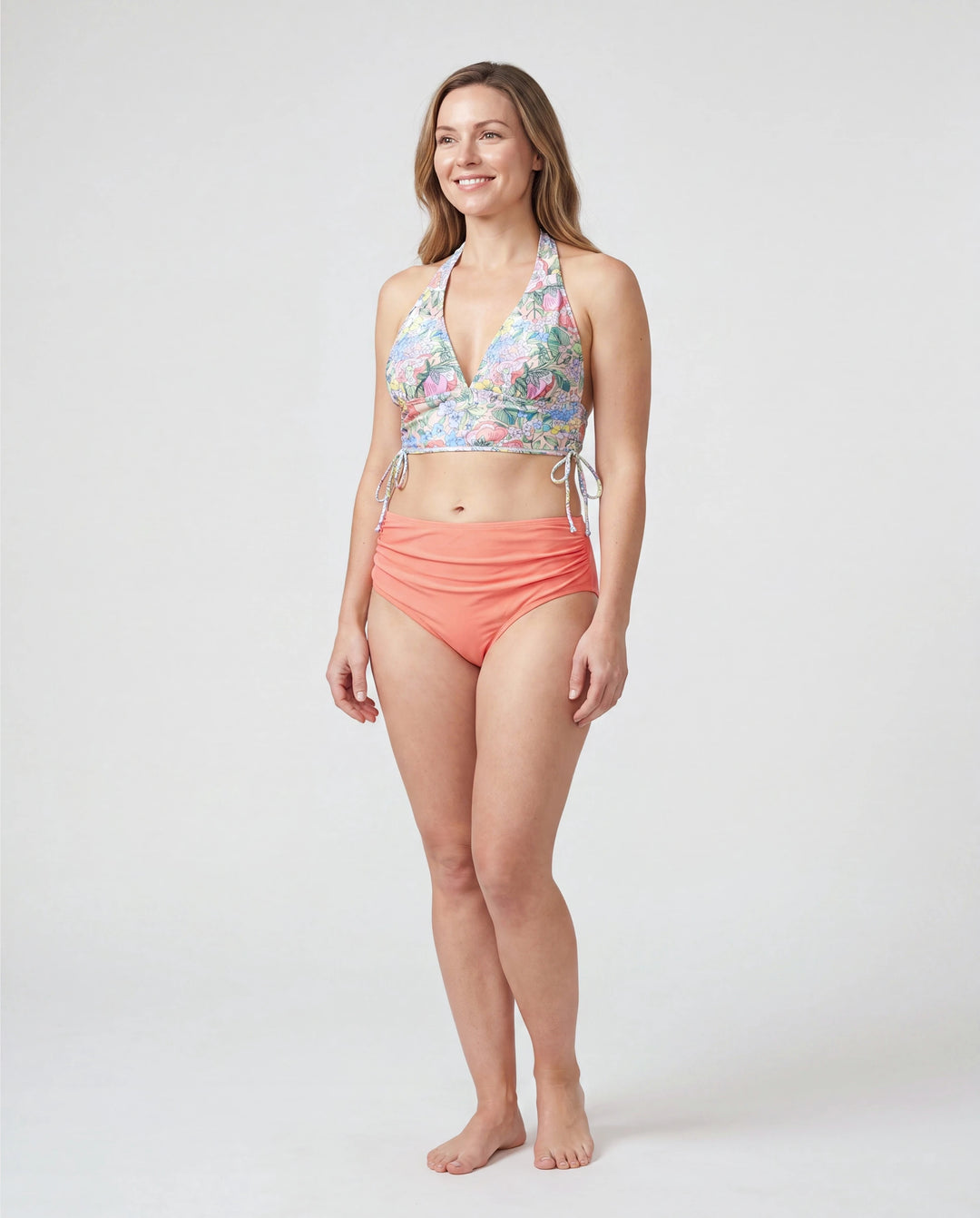Mommy & me Floral Swimwear Bikini Set for Mom & Daughter Floral Board Shorts for Dad & Son, Cute Beach Outfits for Vacation & Pool Days Multi-color