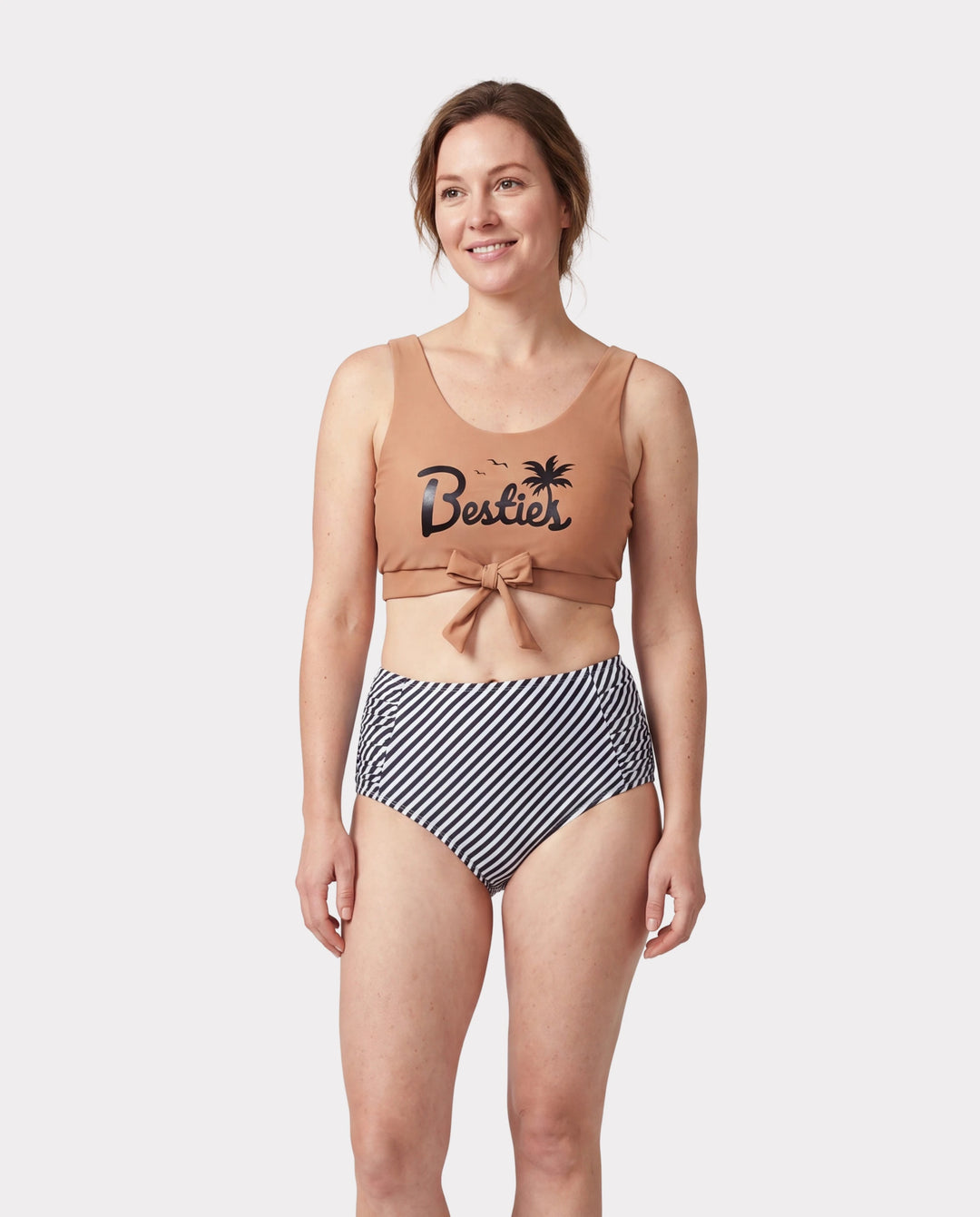 Maman et moi Bikini crop top imprimé Besties Kaki