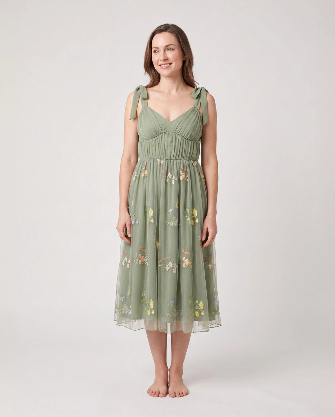 Mommy & me Polo Collar Short-sleeve Shirt or V-neck Strappy Mesh Dress Green