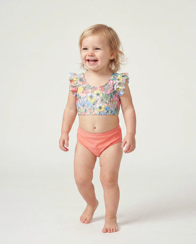 Ensemble bikini à fleurs pour fillettes, tenues mignonnes pour la plage, vacances et journées piscine, multicolore