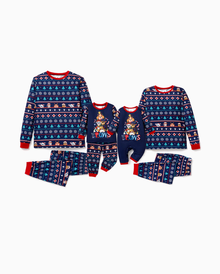 PAW-Patrol-Familien-Weihnachtspyjamas im Partnerlook, Fair Isle, Marineblau