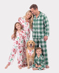 Christmas Matching Family Satin Pajamas Bow & Plaid Print Multicolor