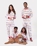 Christmas Matching Family Pajamas Xmas Lights Print White