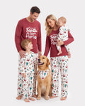Christmas Matching Family Pajamas Santa & Xmas Tree Print Pink