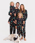 Christmas Matching Family Pajamas Cotton Xmas Tree Print Black