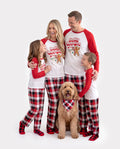 Christmas Matching Family Pajamas Gingerbread & Plaid Print Red