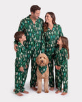 Christmas Matching Family Pajamas Xmas Tree Print Dark Green