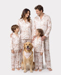 Christmas Matching Family Satin Pajamas Letters to Santa Cream